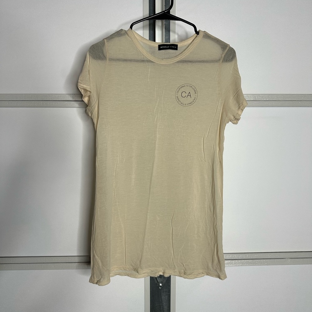Casual Cream Short Sleeve Tee